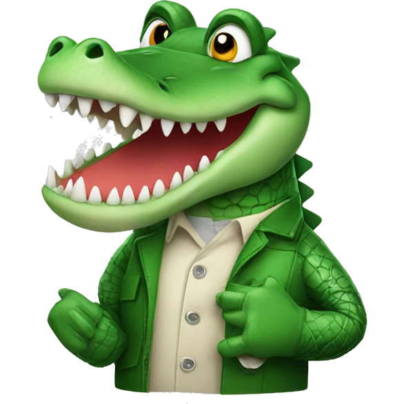 crocodile wearing gloves emoji