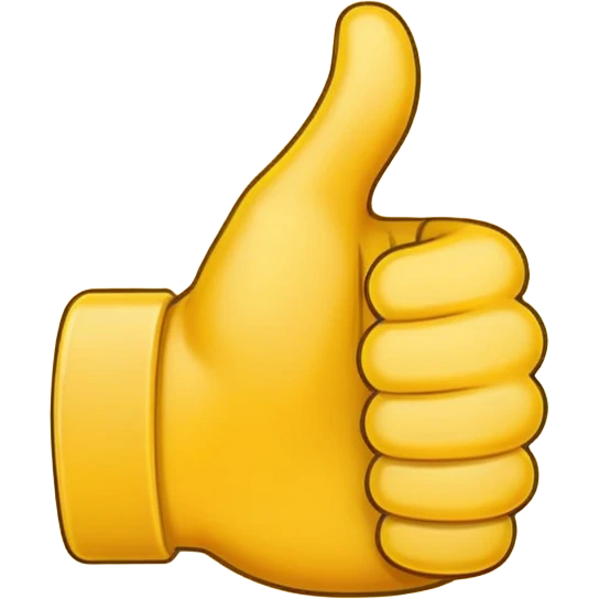 Thumbs up emoji but the thumb is tiny emoji