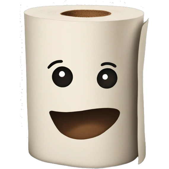  toilet roll with dirt emoji
