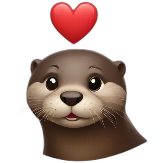 otter that makes a heart emoji