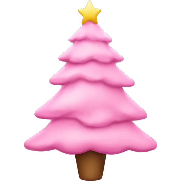 Pink Christmas tree emoji