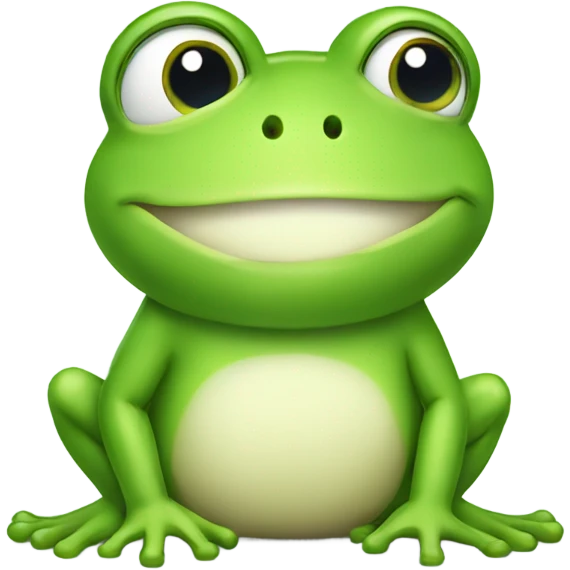 A cute frog saying good morning emoji