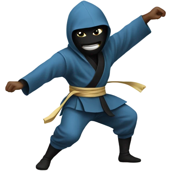 Un ninja bailando en una fiesta emoji