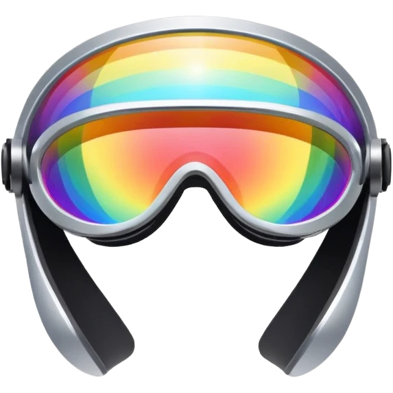 silver simulation rainbow visor goggles emoji