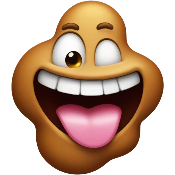 Poop emoji with tongue sticking out emoji