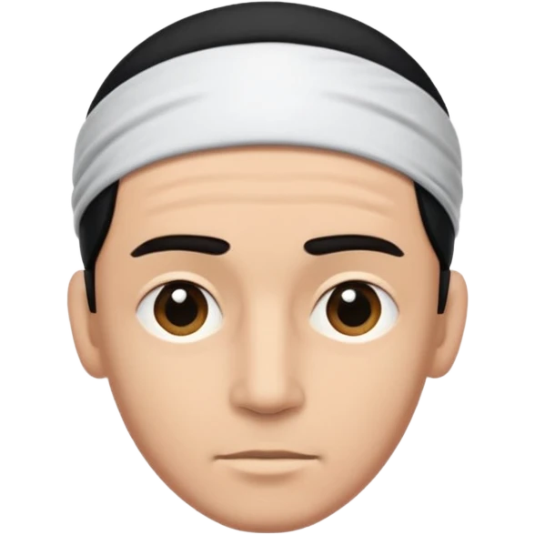 necesito la cara de un hombre con una vincha de color negro en la frente. la vincha tiene que ser angosta y tiene que estar en la frente del hombre, arriba de los ojos y abajo del pelo. emoji