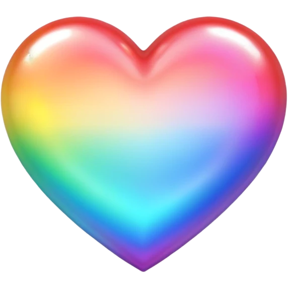 heart with a holographic rainbow shine emoji