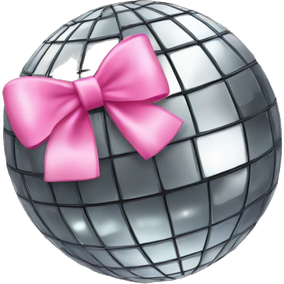 disco ball with pink bow on top emoji