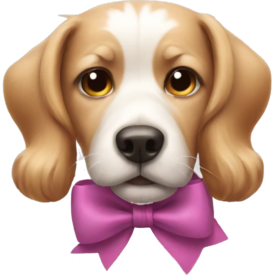 Dog with a bow emoji