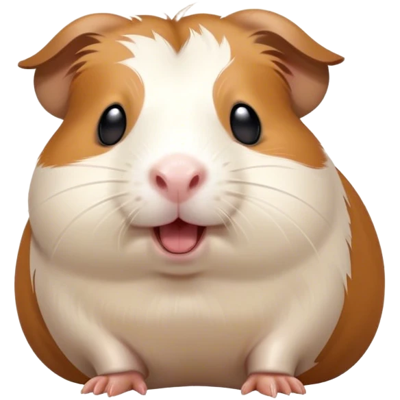 Cinematic Cute Yawning Brown and White Banded Guinea Pig Portrait Emoji, Head tilted slightly with a dramatic, wide-open yawn, revealing a soft, banded coat of brown and white with tiny, droopy ears, round dark eyes barely open in drowsy contentment, Simplified yet irresistibly adorable features, highly detailed, glowing with a soft, cozy glow, high shine, relaxed yet expressive, stylized with a touch of whimsy, bright and endearing, soft glowing outline, capturing the essence of a sleepy yet affectionate guinea pig, so drowsy it feels like it could stretch out of the screen and curl up for a nap! emoji