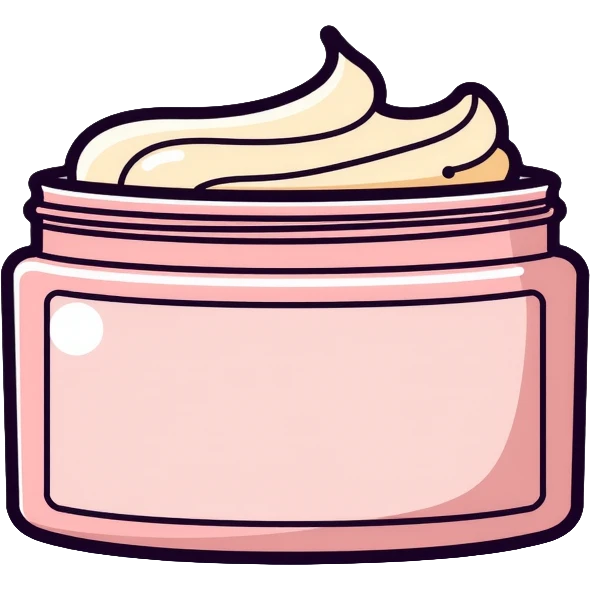 Facial moisturizer cream in jar, minimalist, rounded, soft pastel colors, no outline emoji