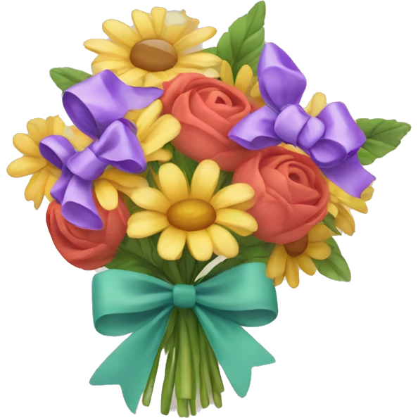 flower bouquet with bow emoji