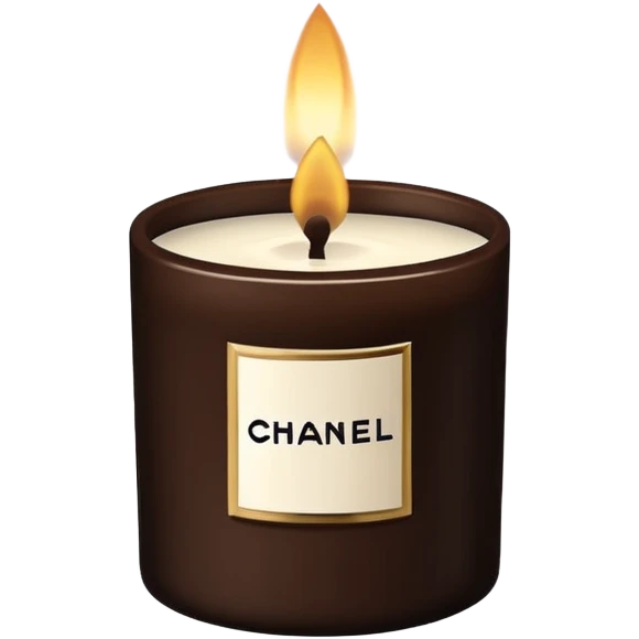 Dark Brown and white Chanel Candle emoji
