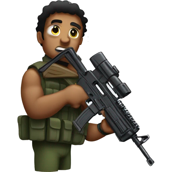 Rambo with a machine gun  emoji