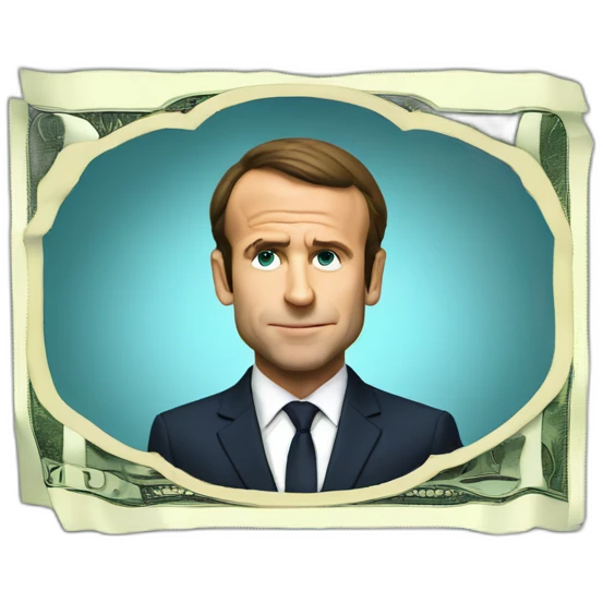 Macron take dollar emoji