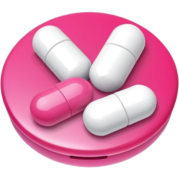 pink and white medications emoji