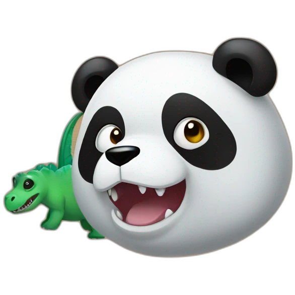 A panda bear mixed with a dinosaur emoji