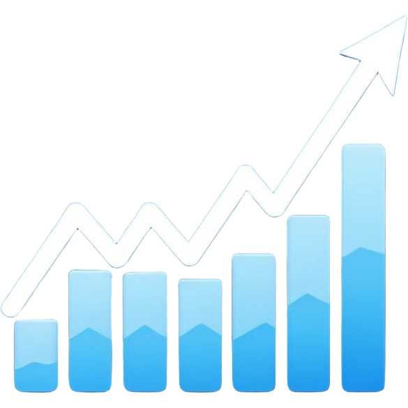 reports icon for site navigation. chart goes up and to the right emoji