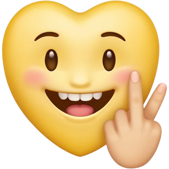 Yellow emoji finger bite with teeth in flirty manner emoji