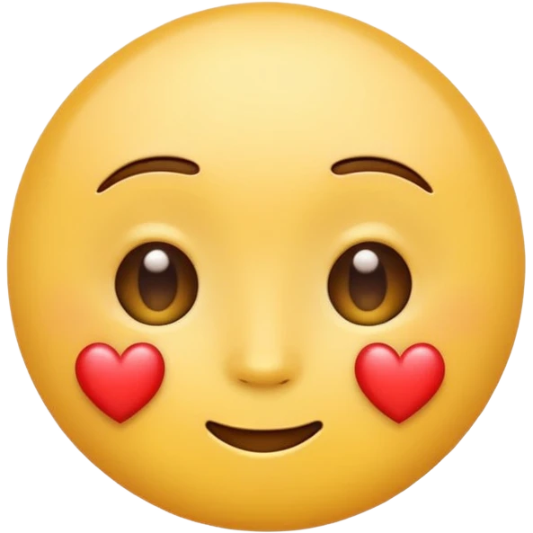 Emoji of a round yellow face with heart eyes, iPhone emoji style. Flat design, smooth gradients, rounded edges, soft shadows, clean look, white background emoji