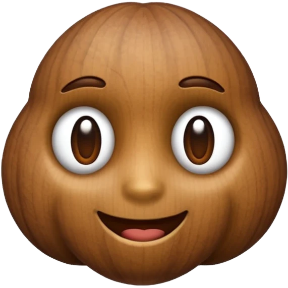 A faceless, plain walnut-shaped emoji emoji
