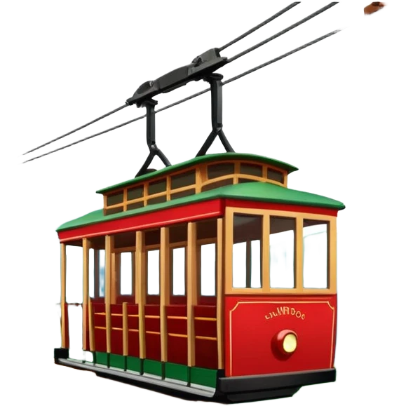 A cable car san francisco style climbing emoji