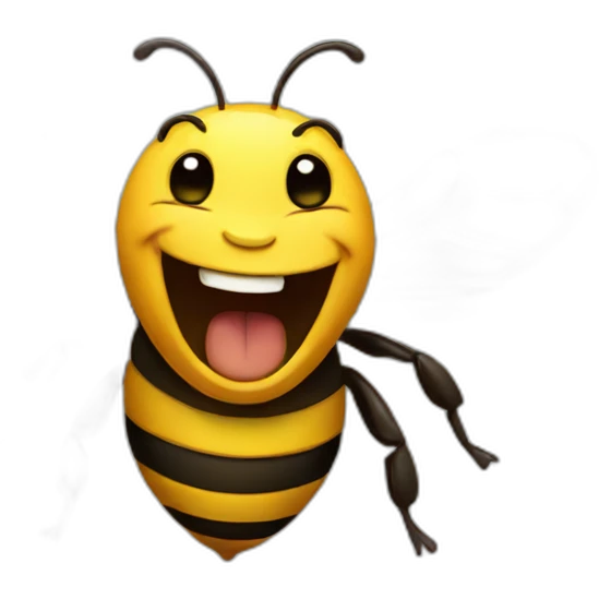 bee laughing emoji
