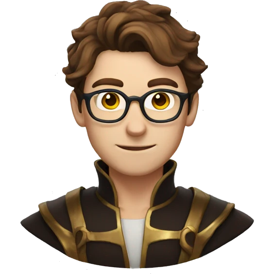 male mage brown hair, glasses emoji