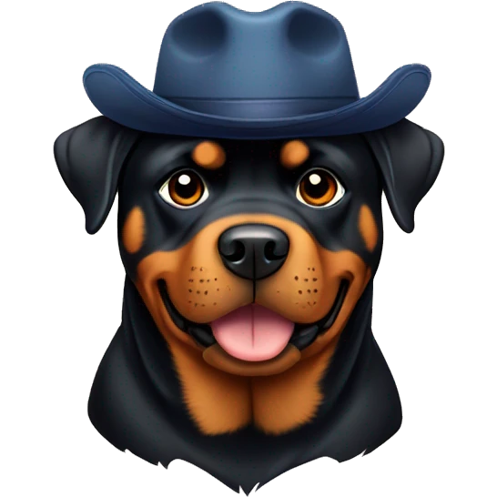 Rottweiler with a hat emoji