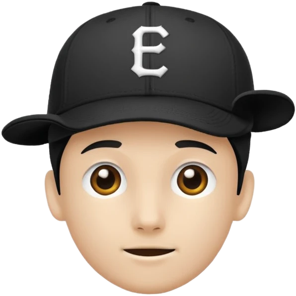 black baseball hat emoji