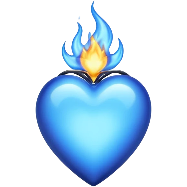 Blue heart with blue flame emoji