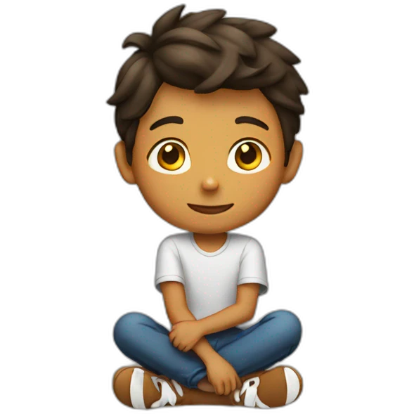 A boy sitting on a boy emoji