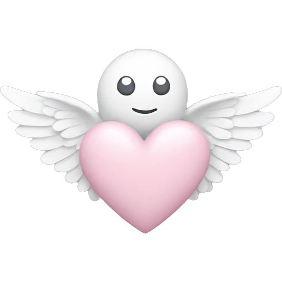 pastel pink heart with white wings emoji