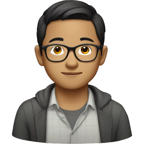 Young Vietnamese male with glasses emoji