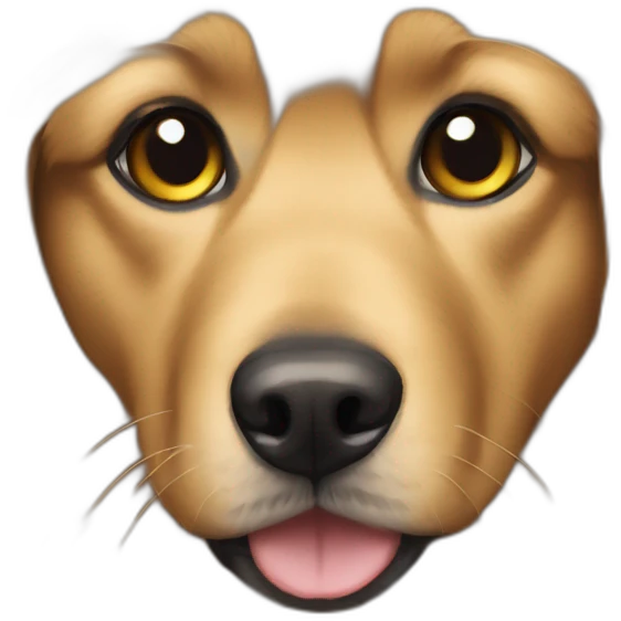 messy fur mixed breed brown eyes full yellow dog emoji