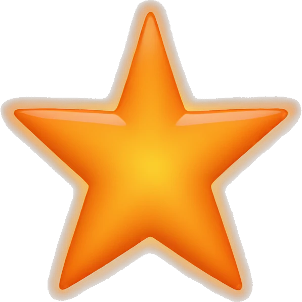 one plain neon orange star emoji