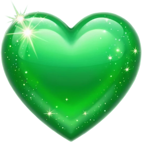 ios green heart with sparkles emoji