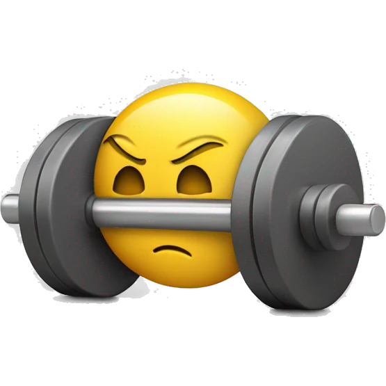 Barbell with weights with name Danish on the bar emoji