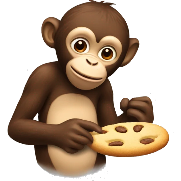 monkey eating monkey  cookie  emoji
