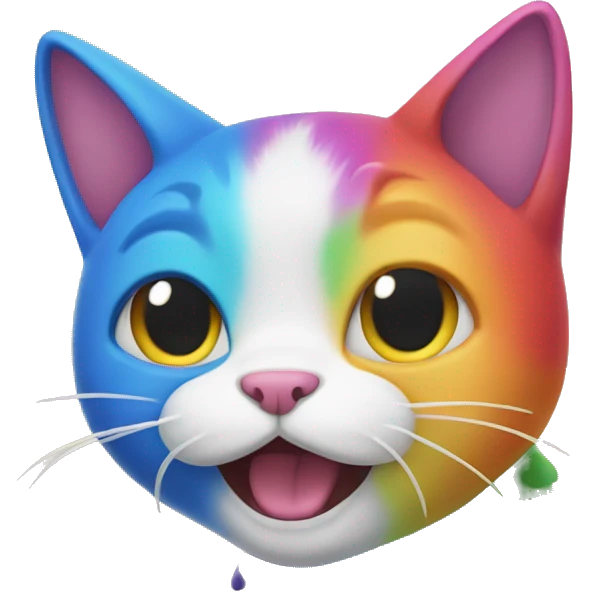 rainbow cat throwing up emoji