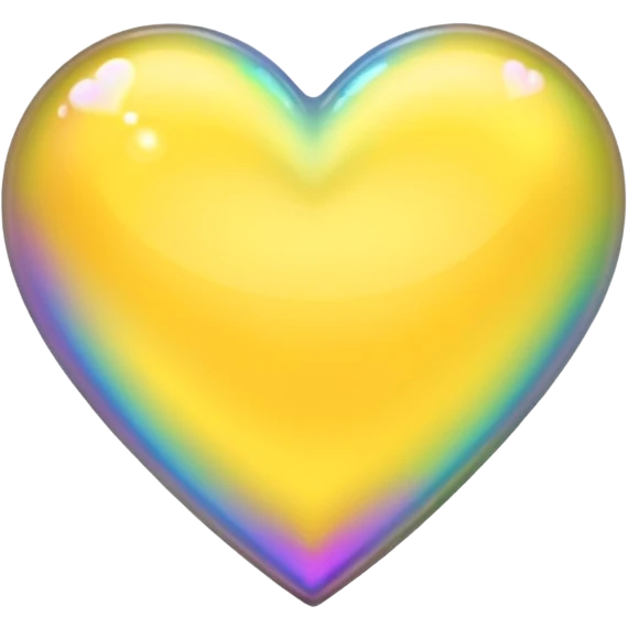 yellow heart with a holographic effect emoji