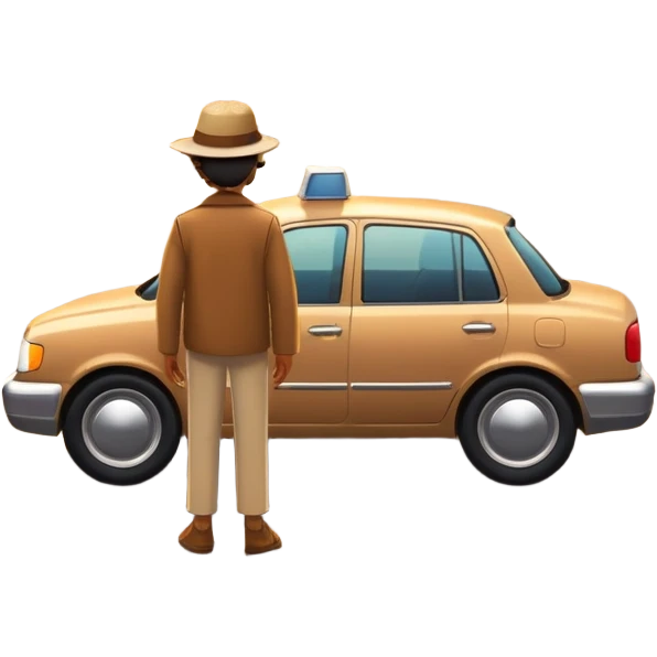 A person stands outside of a parked car on the side of a long, open road. They’re facing forward, gazing at a glowing sunset in the distance. The road stretches far ahead, symbolizing possibilities and new directions.  emoji