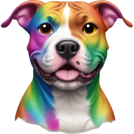 Rainbow disco pitbull emoji