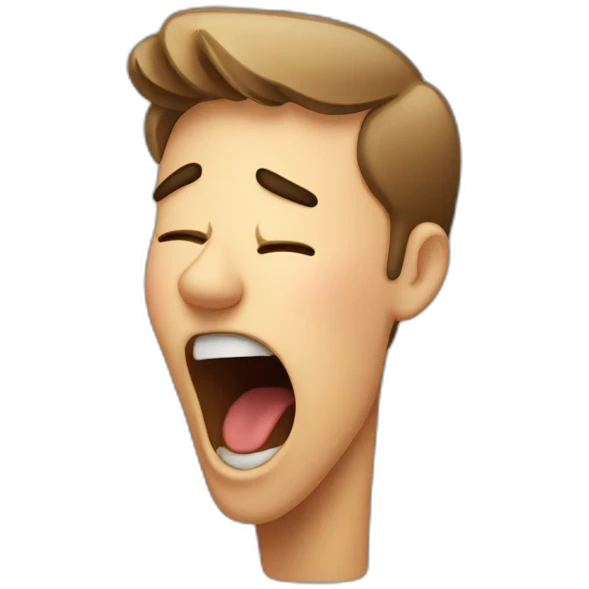 Lazy person yawning emoji