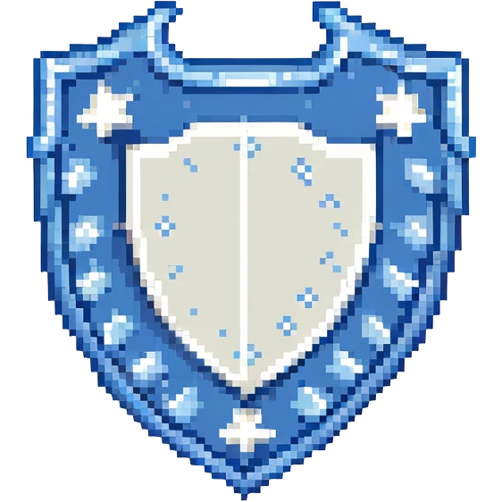 símbolo do Cruzeiro Esporte Clube, escudo azul com estrelas brancas, estilo retrô de videogame, sem texto emoji
