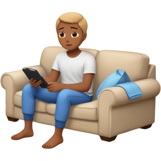 person watching a movie in their living room emoji