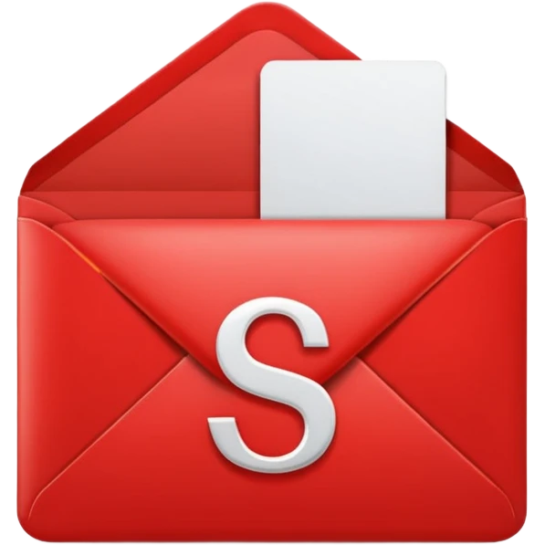 red envelope letter with white "S" logo emoji