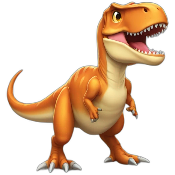 t-rex with cap emoji