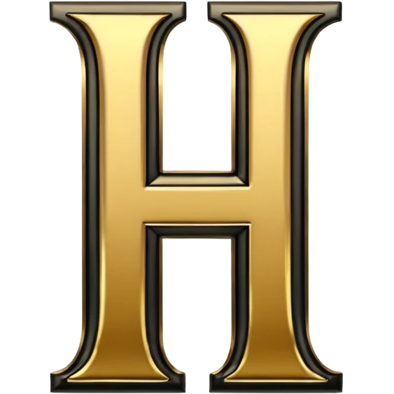 letter H in black and gold emoji