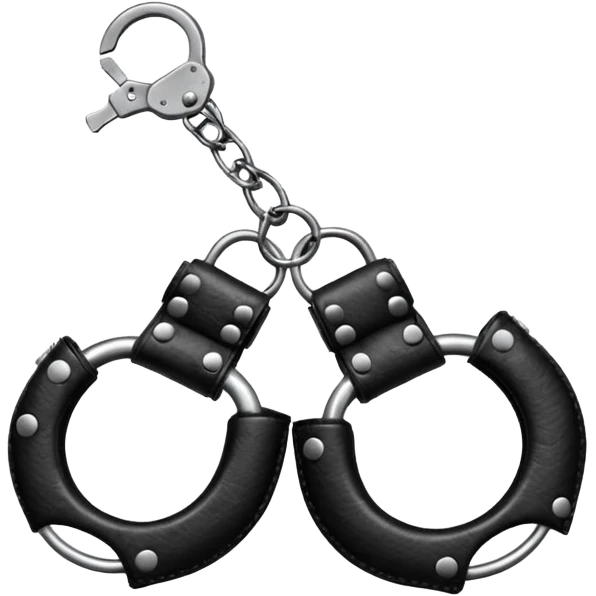 Hyperrealistic Padded leather bondage handcuffs  emoji